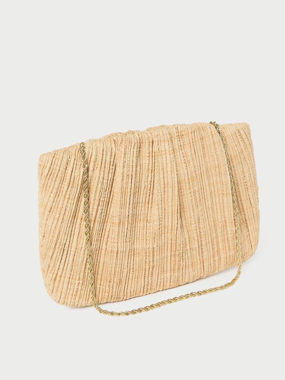 Loeffler Randall. Brit Natural Flat Pleated Clutch